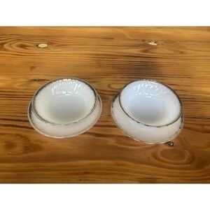 4-PC Vintage Fire King Milk Glass Bowls‎ & Saucer Plates Ovenware USA
